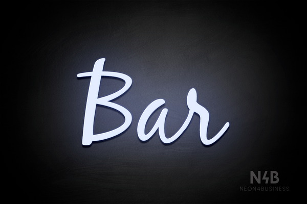 "Bar" (Notes font) - LED neon sign