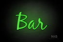 "Bar" (Notes font) - LED neon sign