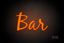 "Bar" (Notes font) - LED neon sign