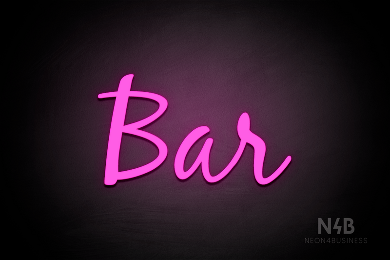 "Bar" (Notes font) - LED neon sign