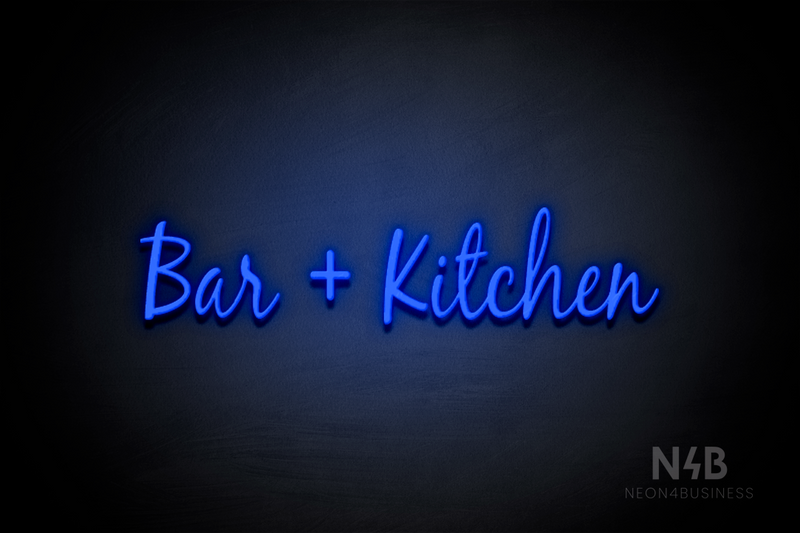 "Bar + Kitchen" (Notes font) - LED neon sign