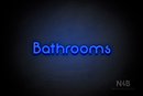 "Bathrooms" (Mountain font) - LED neon sign