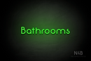 "Bathrooms" (Mountain font) - LED neon sign
