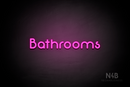 "Bathrooms" (Mountain font) - LED neon sign