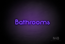 "Bathrooms" (Mountain font) - LED neon sign