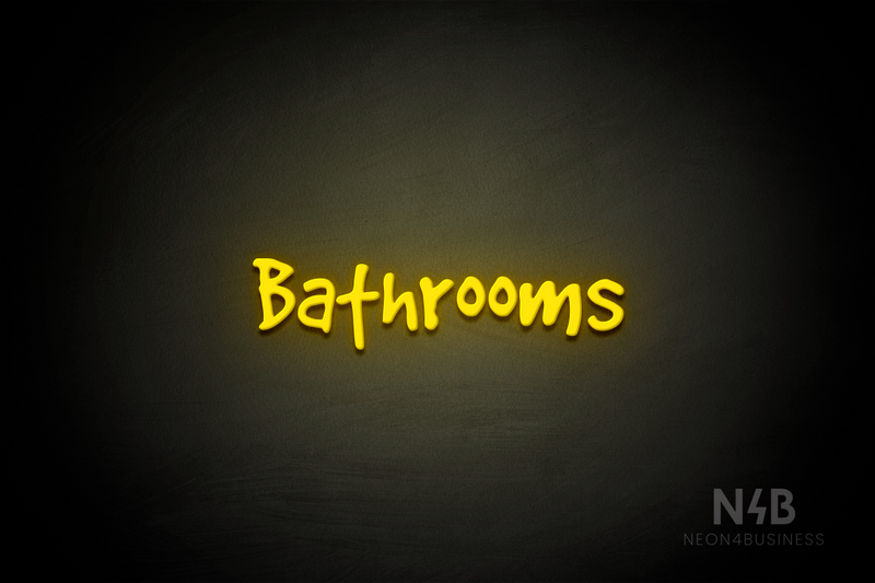 "Bathrooms" (Good Dog Plain font) - LED neon sign