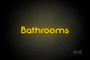 "Bathrooms" (Mountain font) - LED neon sign