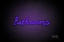 "Bathrooms" (Good Place font) - LED neon sign