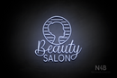 "Beauty SALON" female silhouette (Magician - Cooper font) - LED neon sign