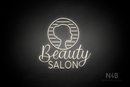 "Beauty SALON" female silhouette (Magician - Cooper font) - LED neon sign
