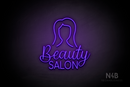 "Beauty SALON" hair silhouette (Magician - Cooper font) - LED neon sign