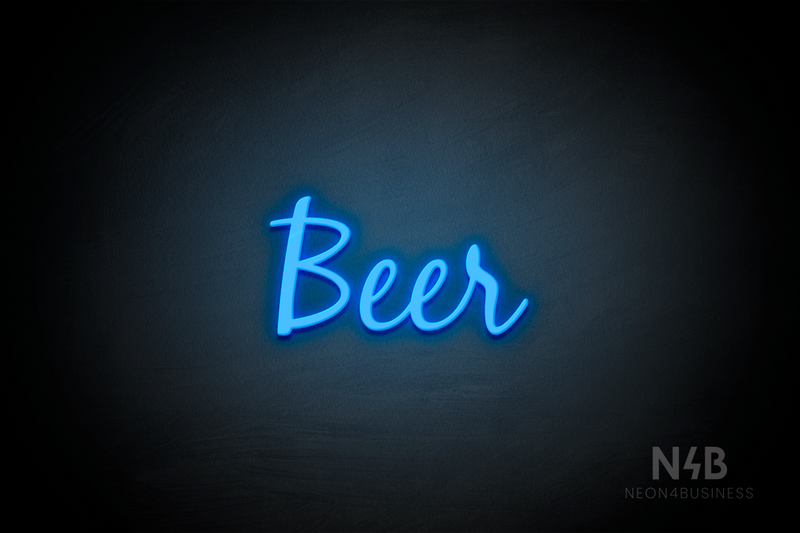 "Beer" (Notes font) - LED neon sign