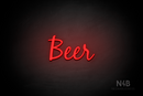 "Beer" (Notes font) - LED neon sign