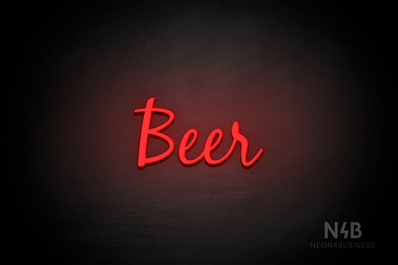 "Beer" (Notes font) - LED neon sign
