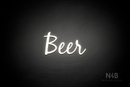 "Beer" (Notes font) - LED neon sign