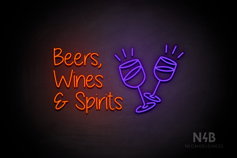 "Beers, Wines & Spirits" (Borcelle font) - LED neon sign