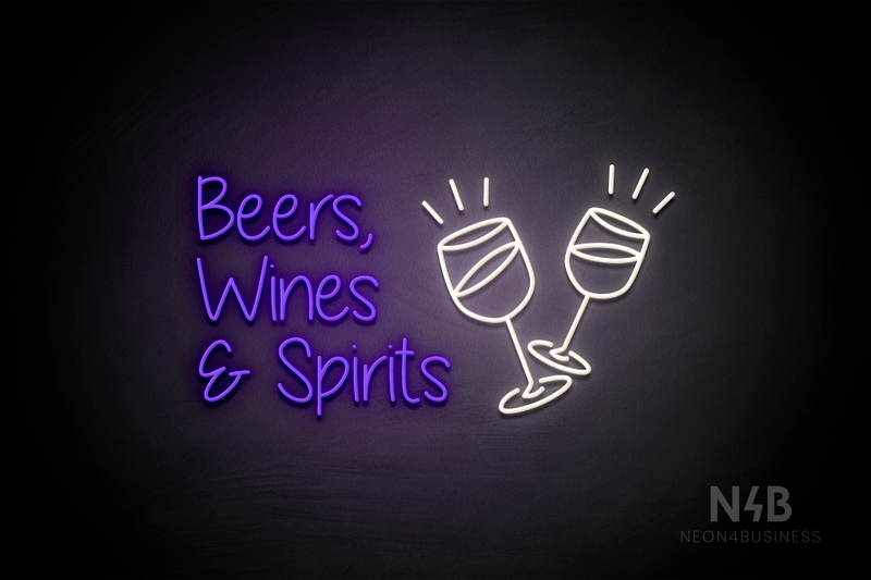 "Beers, Wines & Spirits" (Borcelle font) - LED neon sign