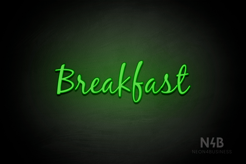 "Breakfast" (Notes font) - LED neon sign