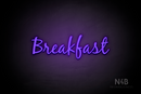 "Breakfast" (Notes font) - LED neon sign