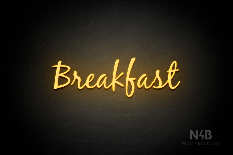 "Breakfast" (Notes font) - LED neon sign