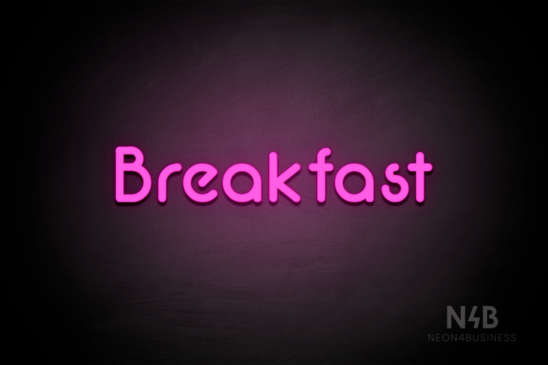 "Breakfast" (Mountain font) - LED neon sign