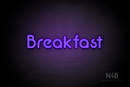 "Breakfast" (Mountain font) - LED neon sign