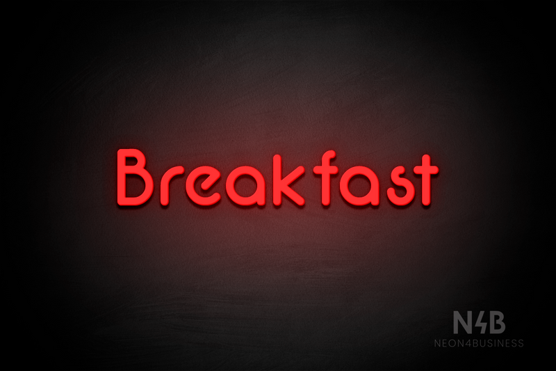 "Breakfast" (Mountain font) - LED neon sign