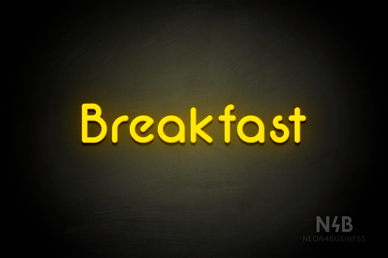 "Breakfast" (Mountain font) - LED neon sign