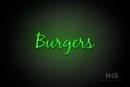 "Burgers" (Notes font) - LED neon sign
