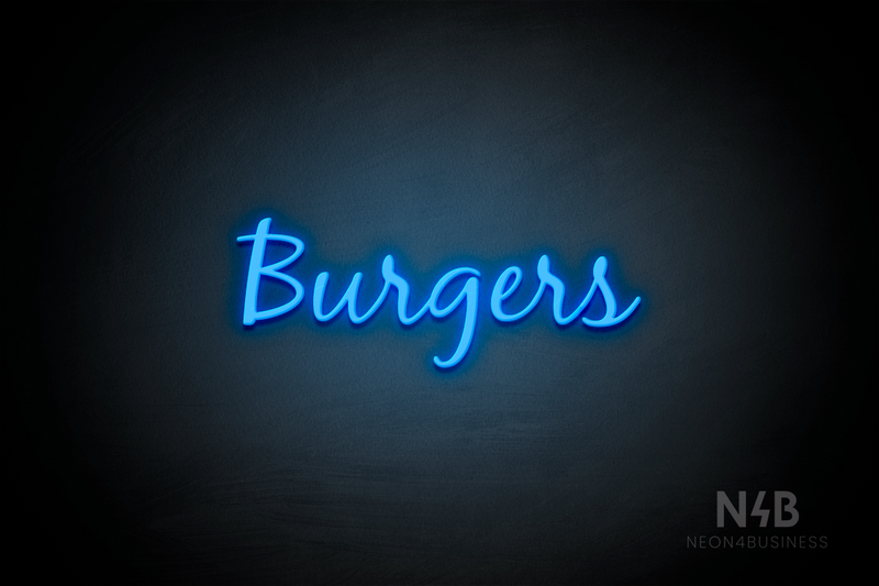 "Burgers" (Notes font) - LED neon sign