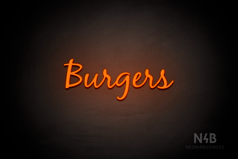 "Burgers" (Notes font) - LED neon sign