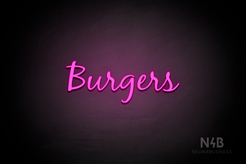 "Burgers" (Notes font) - LED neon sign