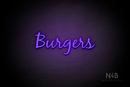 "Burgers" (Notes font) - LED neon sign