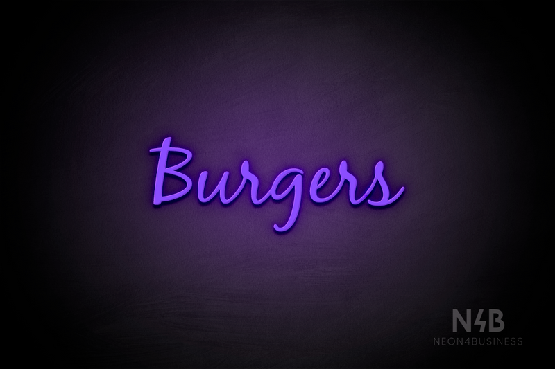 "Burgers" (Notes font) - LED neon sign