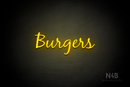 "Burgers" (Notes font) - LED neon sign