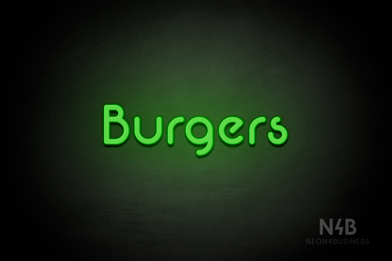 "Burgers" (Mountain font) - LED neon sign