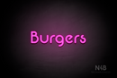 "Burgers" (Mountain font) - LED neon sign