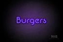 "Burgers" (Mountain font) - LED neon sign