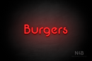 "Burgers" (Mountain font) - LED neon sign