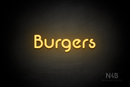 "Burgers" (Mountain font) - LED neon sign