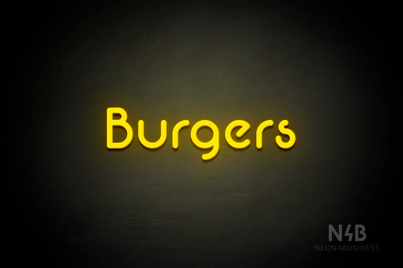 "Burgers" (Mountain font) - LED neon sign