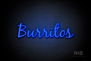 "Burritos" (Notes font) - LED neon sign