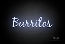 "Burritos" (Notes font) - LED neon sign