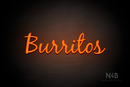 "Burritos" (Notes font) - LED neon sign