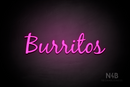 "Burritos" (Notes font) - LED neon sign