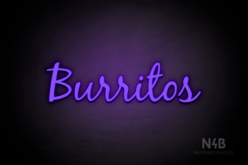 "Burritos" (Notes font) - LED neon sign