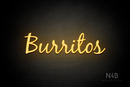"Burritos" (Notes font) - LED neon sign