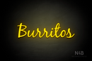 "Burritos" (Notes font) - LED neon sign