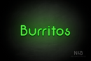 "Burritos" (Mountain font) - LED neon sign