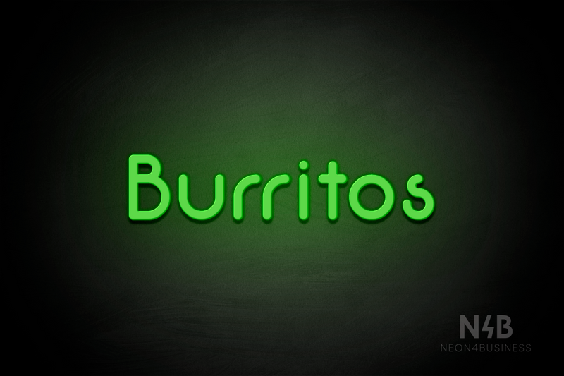 "Burritos" (Mountain font) - LED neon sign